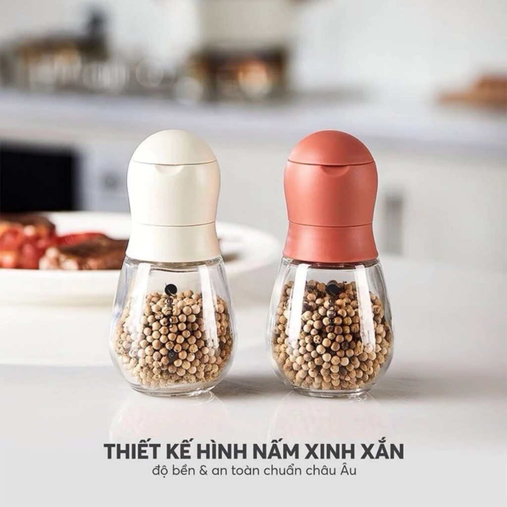 สะดวกเครื่องบดพริกไทยแก้วใบมีดเซรามิค 150ml ฝา-SU888