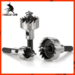 MUSCLE COW โฮลซอเจาะเหล็กสแตนเลส ขนาด12-55มิล ทำเหล็กคุณภาพ เจาะรูแผ่นเหล็ก สแตนเลส เหลืองได้