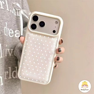 เคสโทรศัพท์ป้องกันการตกสีขาวลายจุดสไตล์ เคสไอโฟน 17 เหมาะสำหรับ IPhone 13 14 17 15 11 12 16 Pro Max 14 15 16 Plus Air