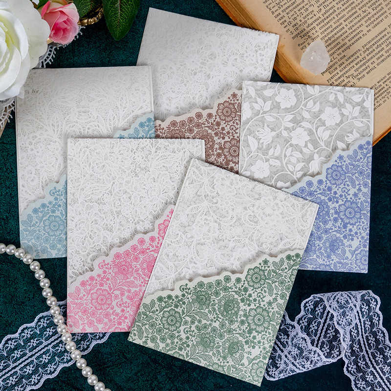 Lace Love Song Light Retro White Ink Lace Flat Sheet Sticker Girl Heart Handbook Collage Base Decora