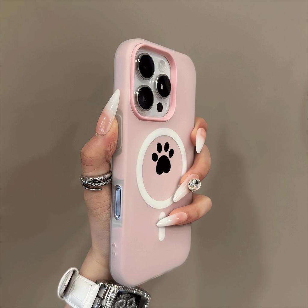 เคสไอโฟน 13 11 สำหรับ IPhone 16 15 12 14 17 Air Pro Max XR Max 7 8 แมว Paw แรงดึงดูดแม่เหล็ก GDCX357