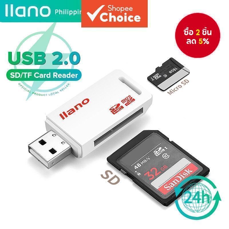 Llano เครื่องอ่านการ์ดหน่วยความจํา 2 In 1 USB2.0 TF SD Micro โทรศัพท์มือถือแฟลชไดรฟ์ U Disk อะแดปเตอร์ส่งสัญญาณความเร็วสูงสําหรับแล็ปท็อปพีซี