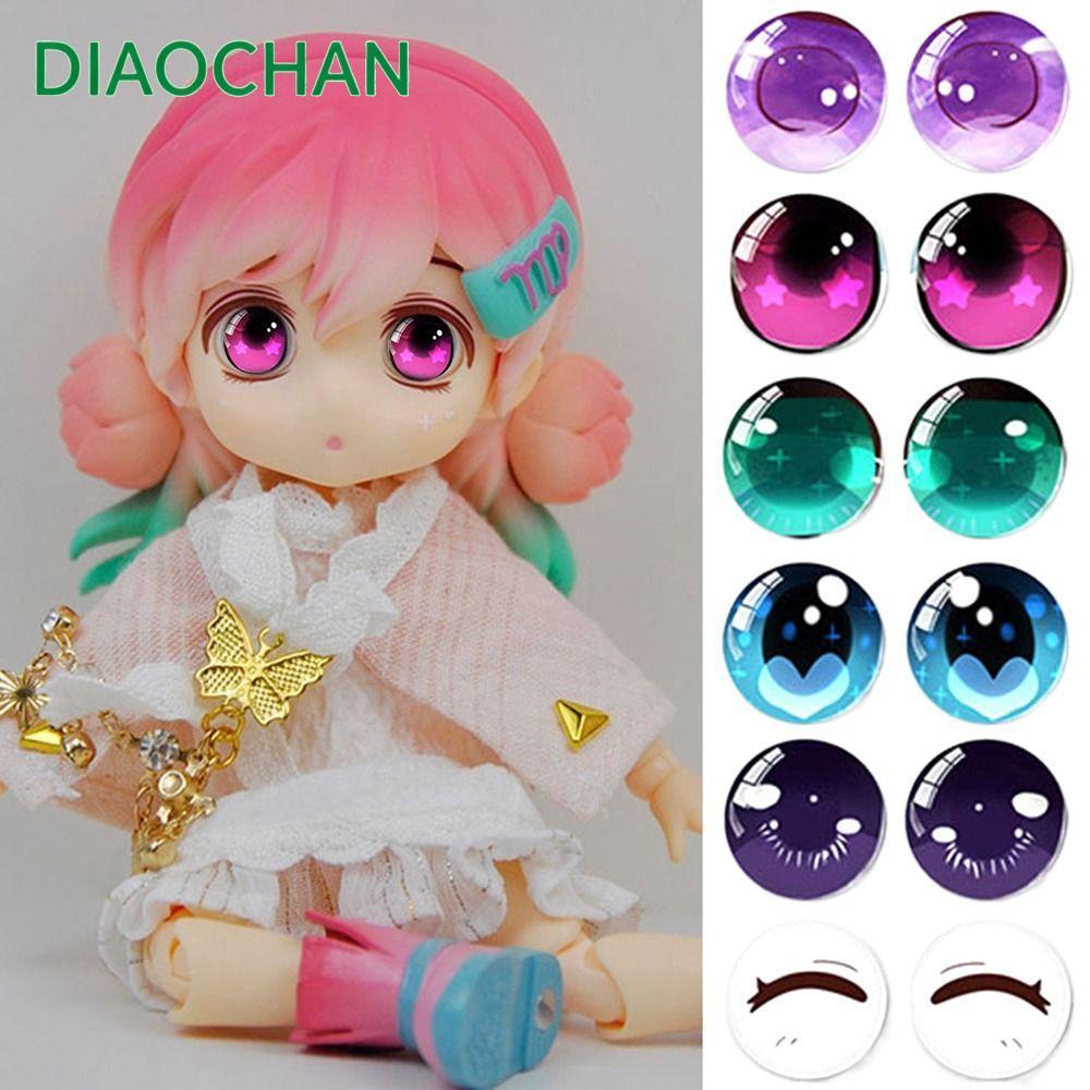 Dichath 20 ชิ้น/10 คู่ตาหัตถกรรมตา,คริสตัล 6 มม.-20 มม.หุ่นคริสตัลตา,ตุ๊กตาพลาสติก DIY เครื่องมือ DIY ตุ๊กตาอุปกรณ์เสริม