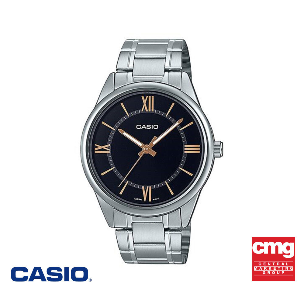 CASIO นาฬิกาข้อมือ CASIO รุ่น MTP-V005D-1B5UDF สายสเตนเลสสตีล สีดำ