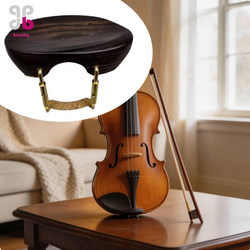 [Baosity] ไม้ไวโอลิน Chinrest พร้อม Cork เบาะ Clamps อุปกรณ์เสริมไวโอลินสนับสนุนสําหรับนักดนตรีและนักเรียน 4x4