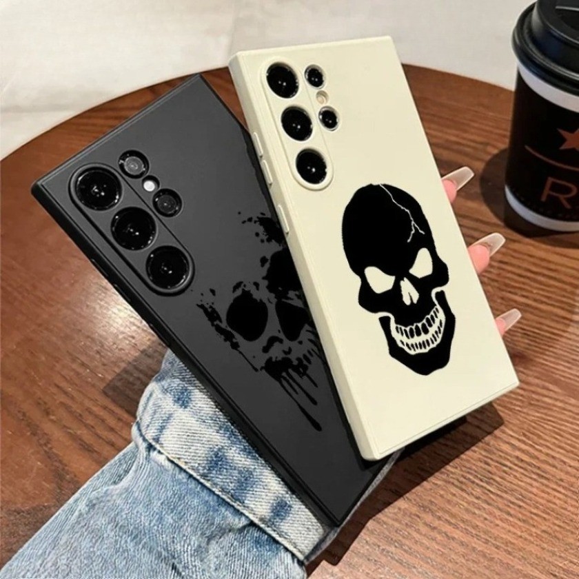 สีดํา Skull ยิ้มปีศาจพิมพ์เคสโทรศัพท์สําหรับ Xiaomi Poco C75 C71 F7 Ultra X3 M3 Pro C85x C85 F8 Pro 