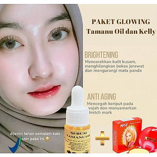 PAKET GLOWING 2 IN 1 KELLY DAN  SERUM TAMANU OIL
