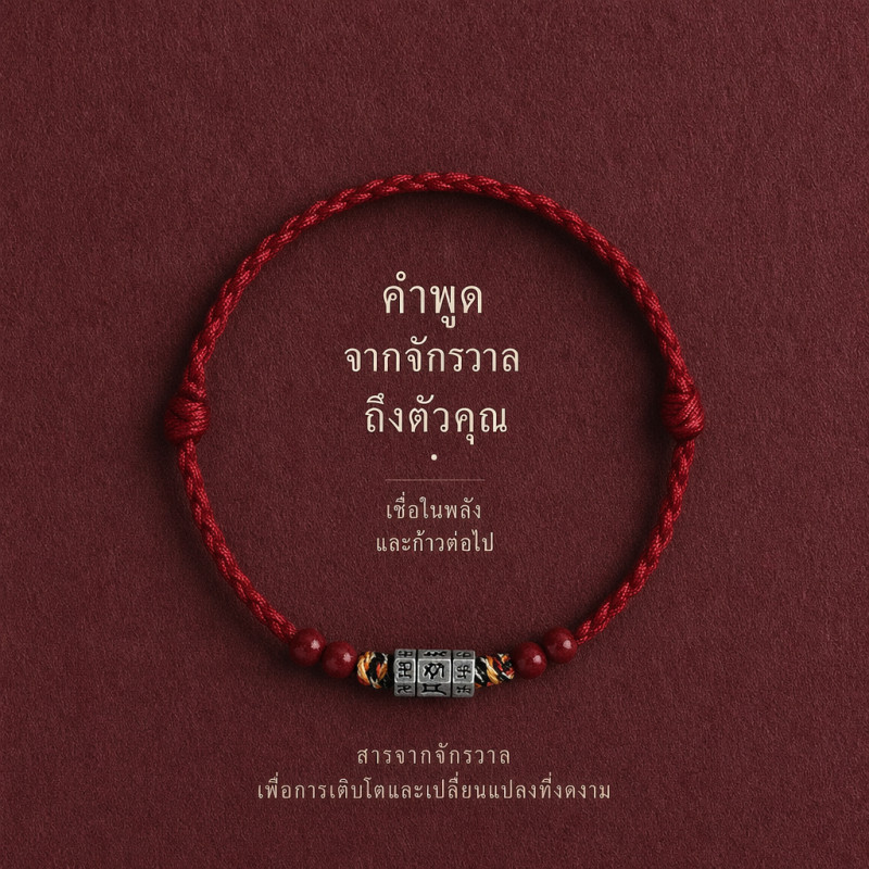 สร้อยข้อมือ  Cinnaba bracelet, red rope bracelet, anklet, birth year, knitted hand rope, men and wom