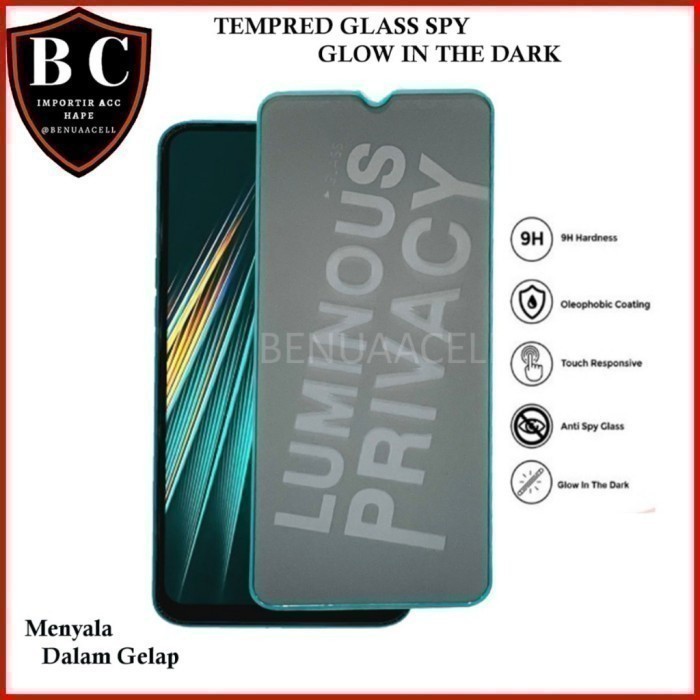 TEMPERED GLASS SPY GLOW IN THE DARK VIVO S1 S1 PRO V11 V11 PRO V9 V9 PRO - BC88