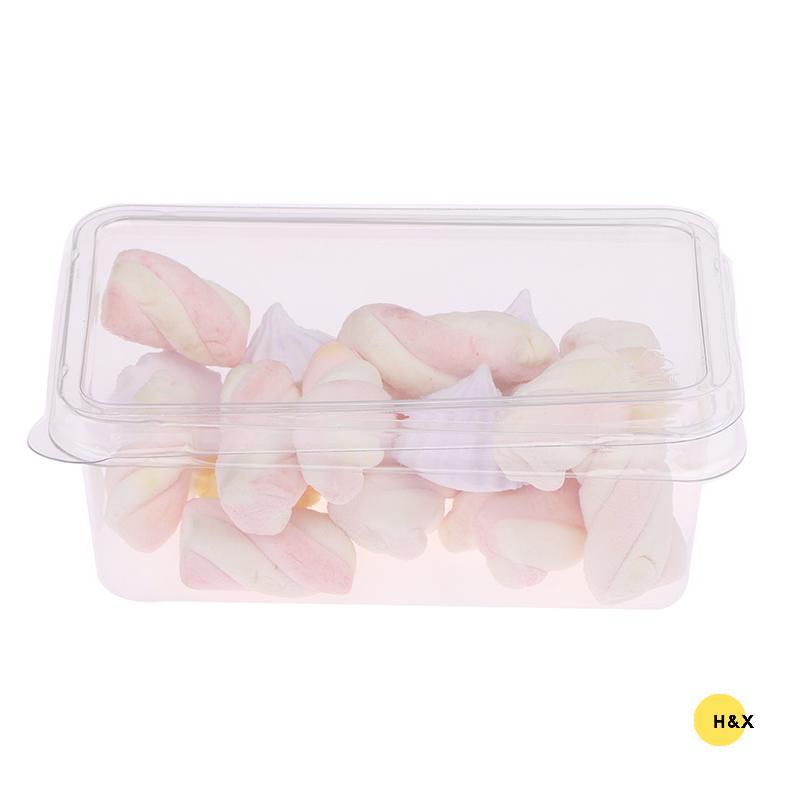 H&X 10 ชิ้นกล่องขนมโปร่งใสพร้อมฝาปิดสําหรับบรรจุภัณฑ์อาหาร-60-100 ชิ้น