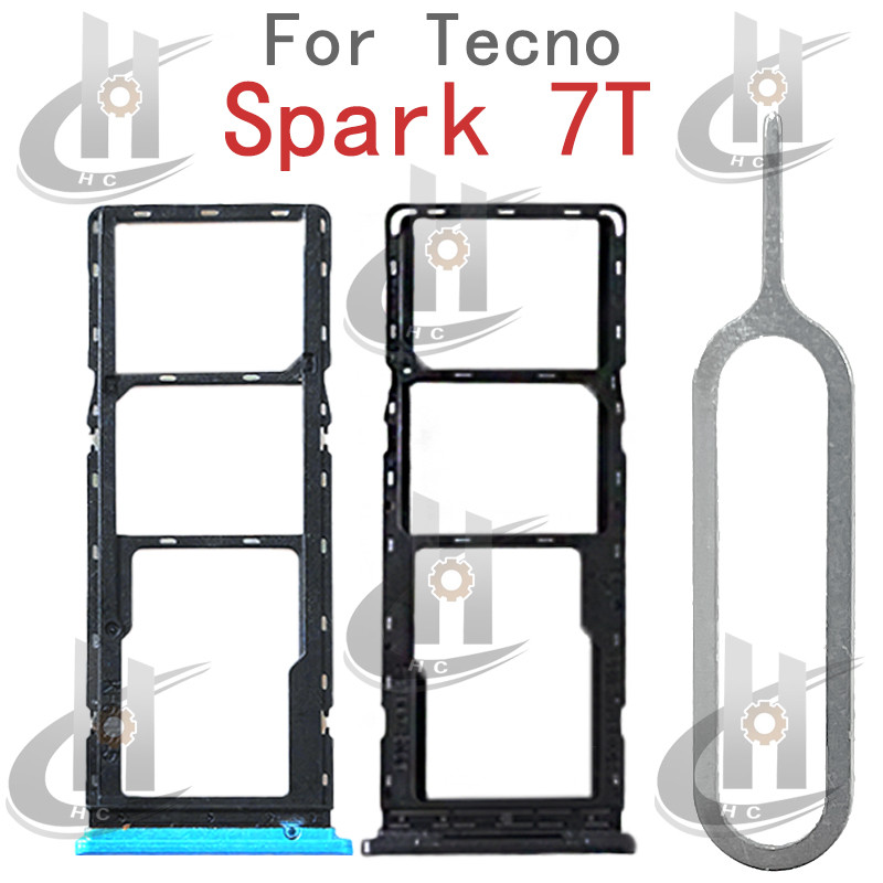 สําหรับ Tecno Spark 7T ซิมการ์ดถาดผู้ถือผู้ถือบัตร Reader SD Slot อะแดปเตอร์อะไหล่