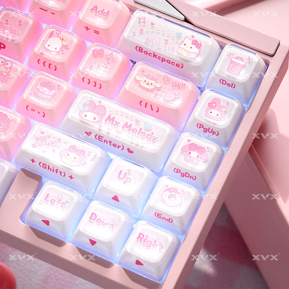 [520 ของขวัญ] XVX Melody Keycap Jelly Side แกะสลัก OEM Magnetic Axis Mechanical Keyboard Cap Univers