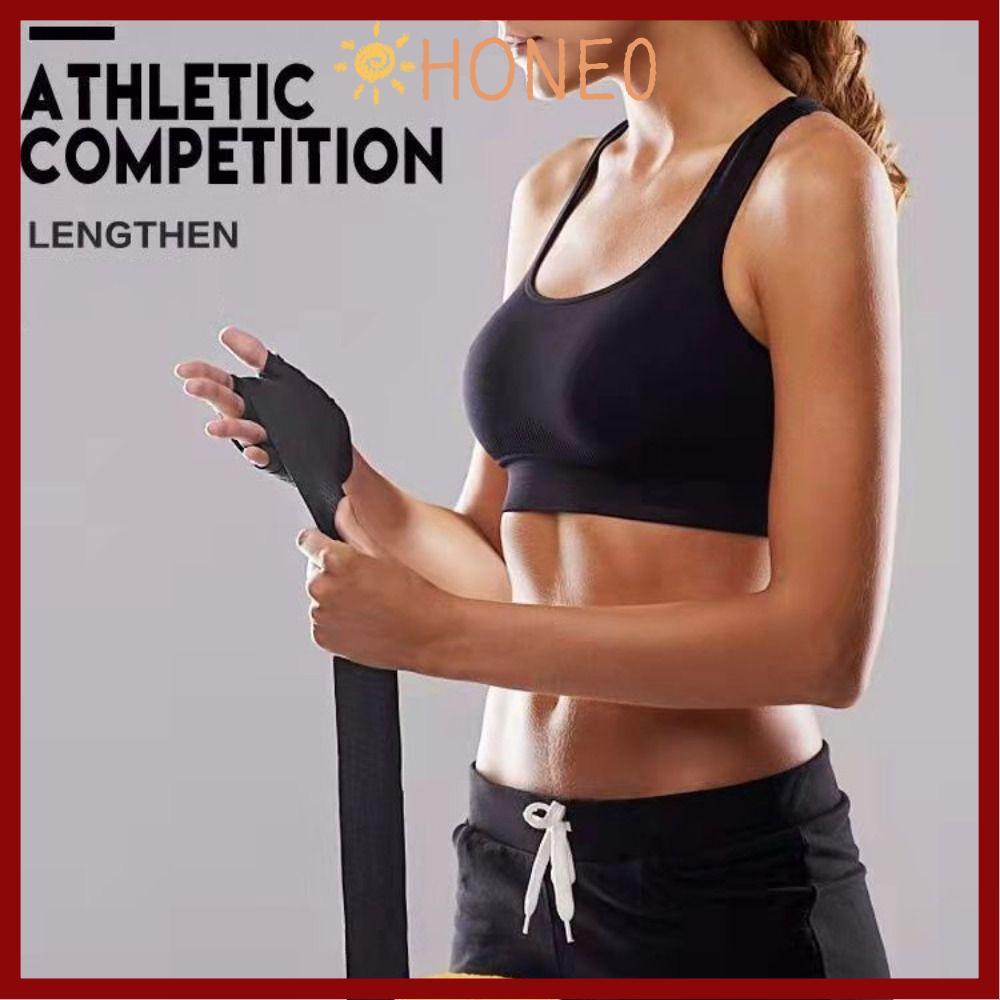 HONE Boxing Wraps, Breathable Cotton Soft Bracelets, Sports Safety Black Red White Wraps Bandage Box