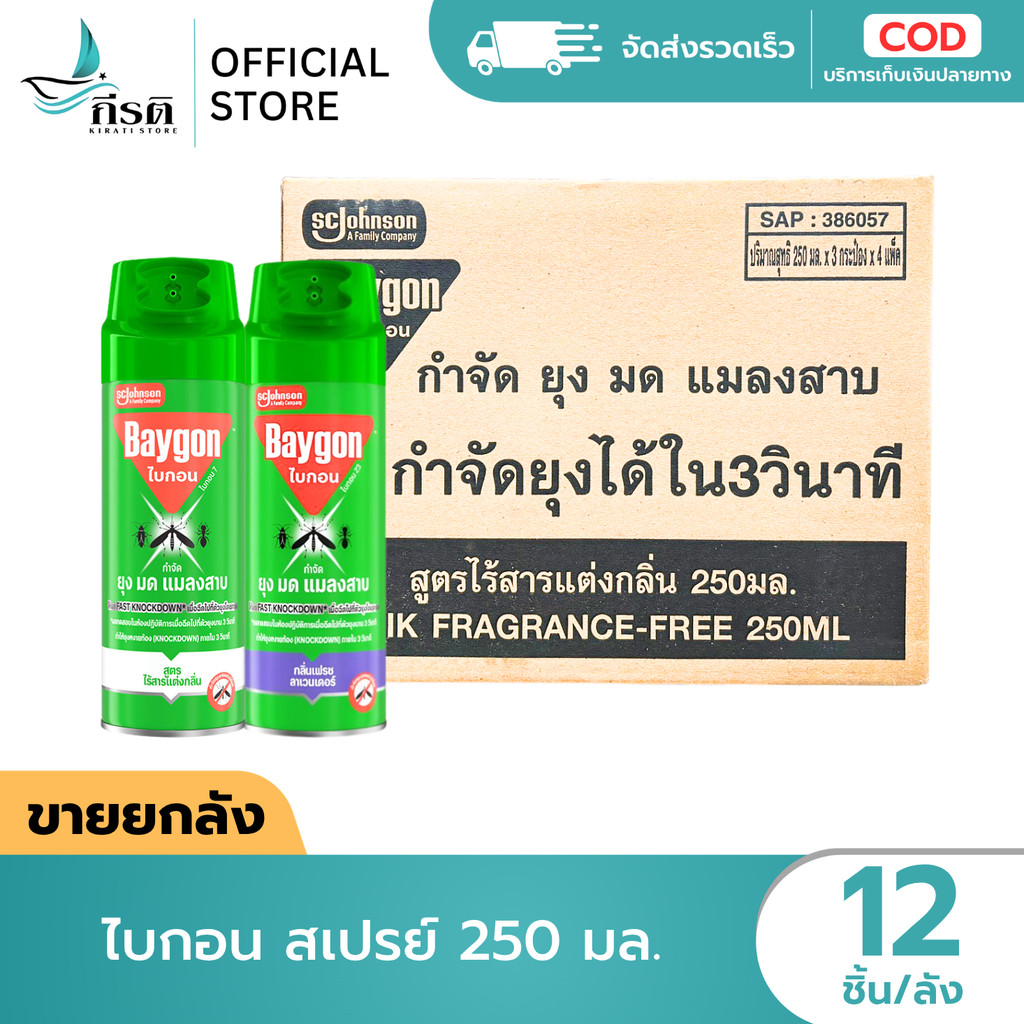 ไบกอน สเปรย์ 250 มล. 1X12 ชิ้น (ขายยกลัง)