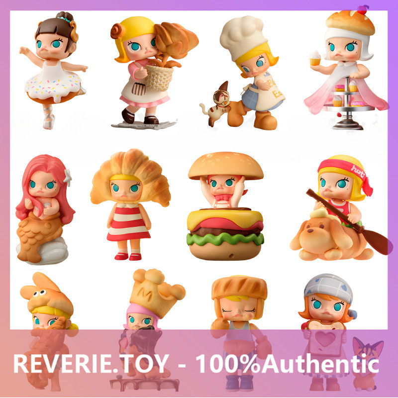 POPMART MOLLY Bread Head Series Mystery Box ของขวัญของเล่นอินเทรนด์