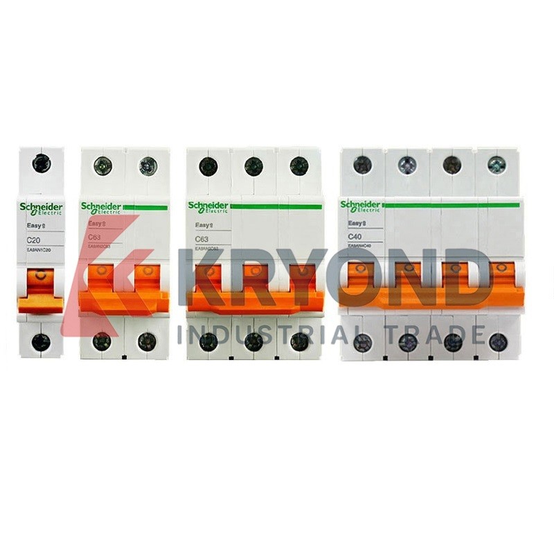 Schneider ไฟฟ้า EA9 EA9AN ประเภท C ประเภท D Air Switch Circuit Breaker 1P 2P 3P 4P 32A 40A ในครัวเรื