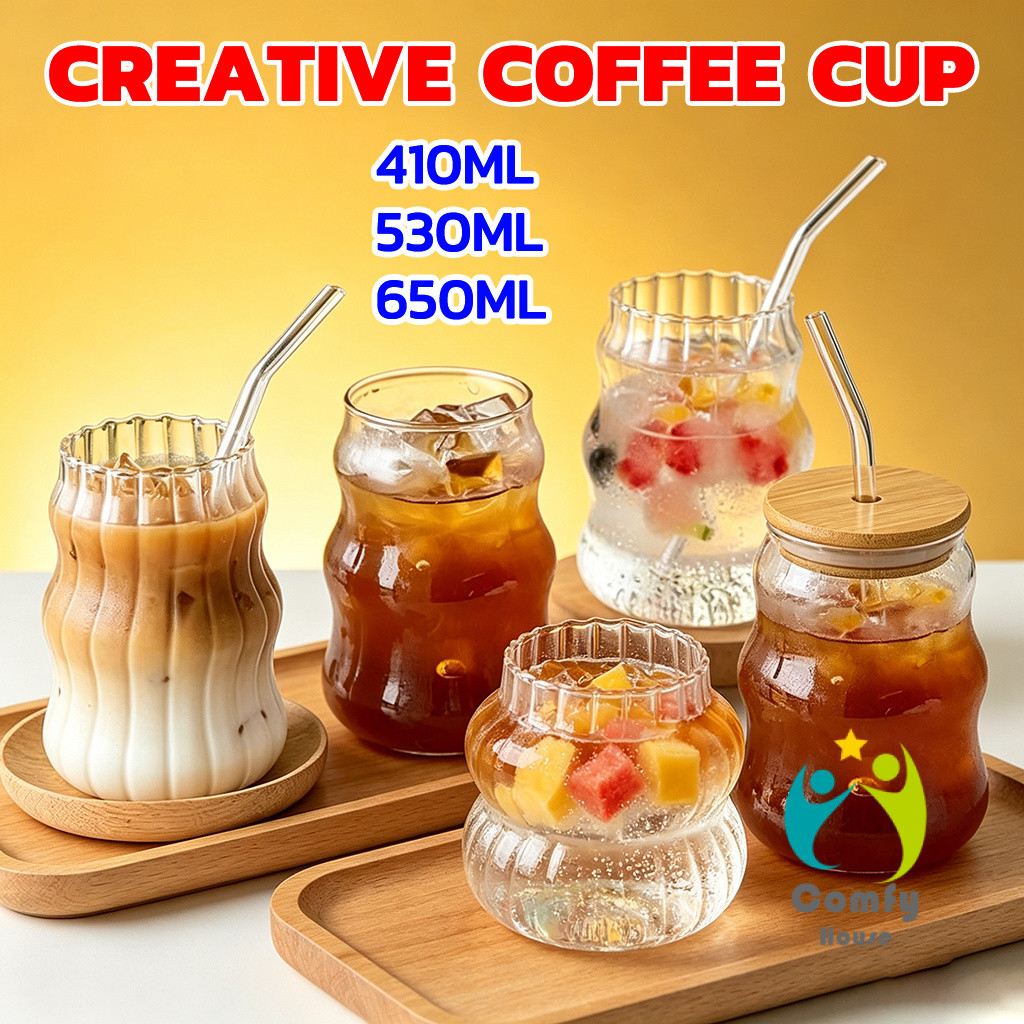 Comfy แก้วกาแฟ ทรงกลม สไตล์เกาหลี มีขนาดให้เลือก coffee cup