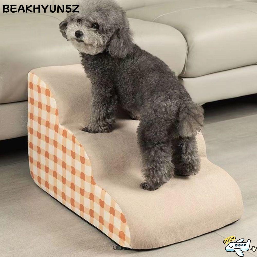 BEAKHYUN5Z บันไดสุนัข, ล้างทําความสะอาดได้ Anti-slip Pet Safety Ramp, เมมโมรี่โฟม Rebound 1-3 ขั้นตอนที่ถอดออกได้สุนัข Slope บันไดโซฟา