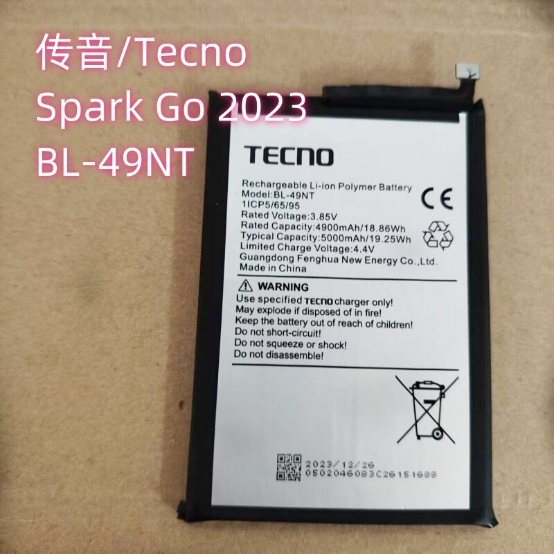เหมาะสําหรับ Tecno Spark Go 2023 แบตเตอรี่โทรศัพท์มือถือ BL-49NT แบตเตอรี่สากลใหม่เอี่ยม