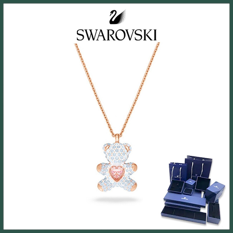 SWAROVSKI สร้อยคอสวารอฟสกี้ TEDDY TEDDY สร้อยคอหมีสไตล์สาวสร้อยคอจี้โซ่กระดูกไหปลาร้าวันวาเลนไทน์ของ