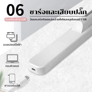 ✨โคมไฟตั้งโต๊ะ LED โคมไฟแม่เหล็ก ปุ่มชาร์จ USB ไฟข้างเตียง ไฟอ่านหนังสือ ไฟติดห้อง โคมไฟไร้สาย ปรับได้ 3 แสง