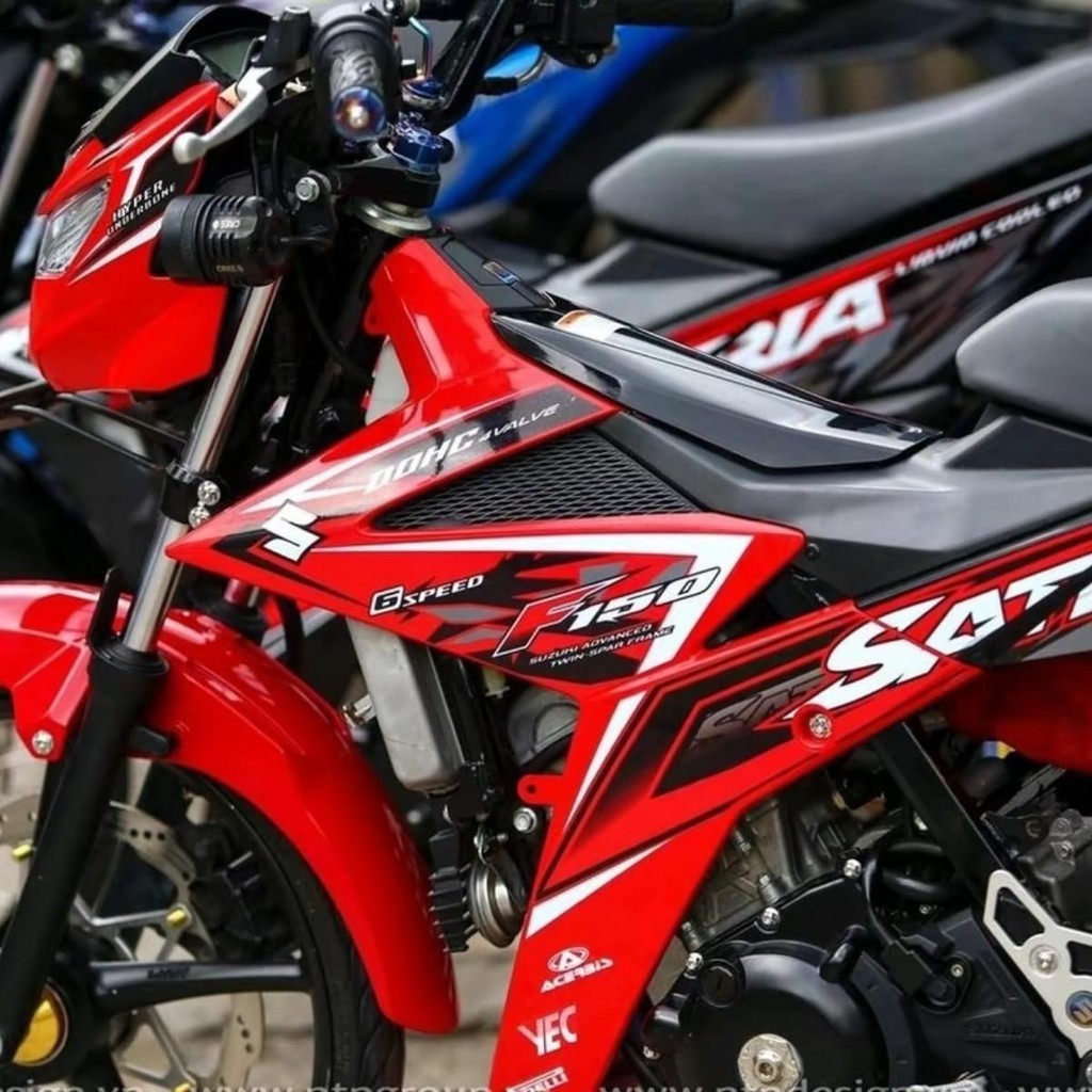 [VN] Satria F150 Raider Fi150 รุ่นปั๊มถอดได้ รถสีแดง - วัสดุรูปลอกสติ๊กเกอร์ 3 ชั้น