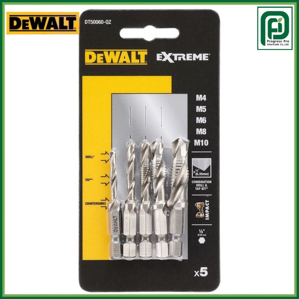 DEWALT รุ่น DT50060-QZ ดอกต๊าปสว่านกระแทก M4 M5 M6 M8 M10