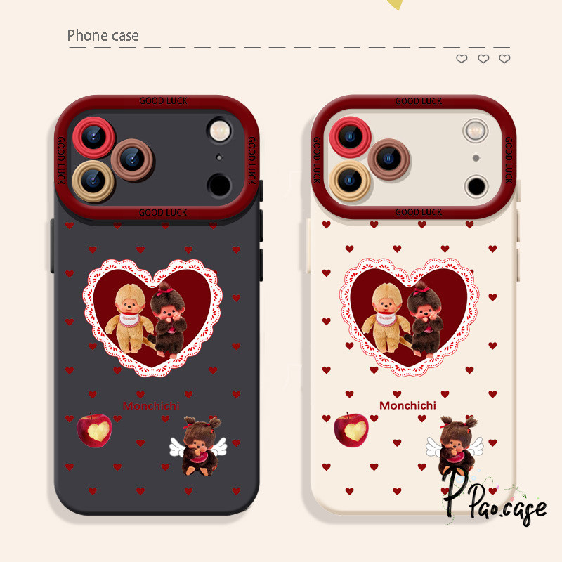 เหมาะสำหรับ IPhone 13 12 17 air 16 15 11 14 Pro Max X 16 7 8 15 Plus เคสตาเทวดา ลายมังชิชิหัวใจน่ารัก หลากสี สไตล์ฮิต