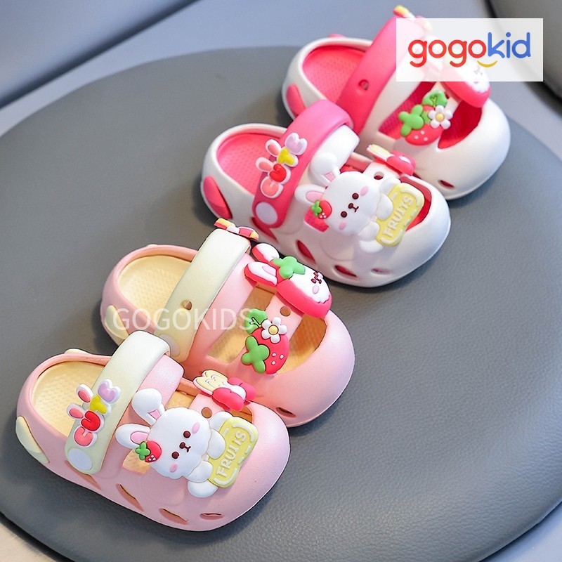 พร้อมส่ง รองเท้าแตะเด็กผู้หญิง รองเท้าลำลองเด็ก ลายกระต่ายน่ารักๆ น้ำหนักเบา ใส่สบาย
