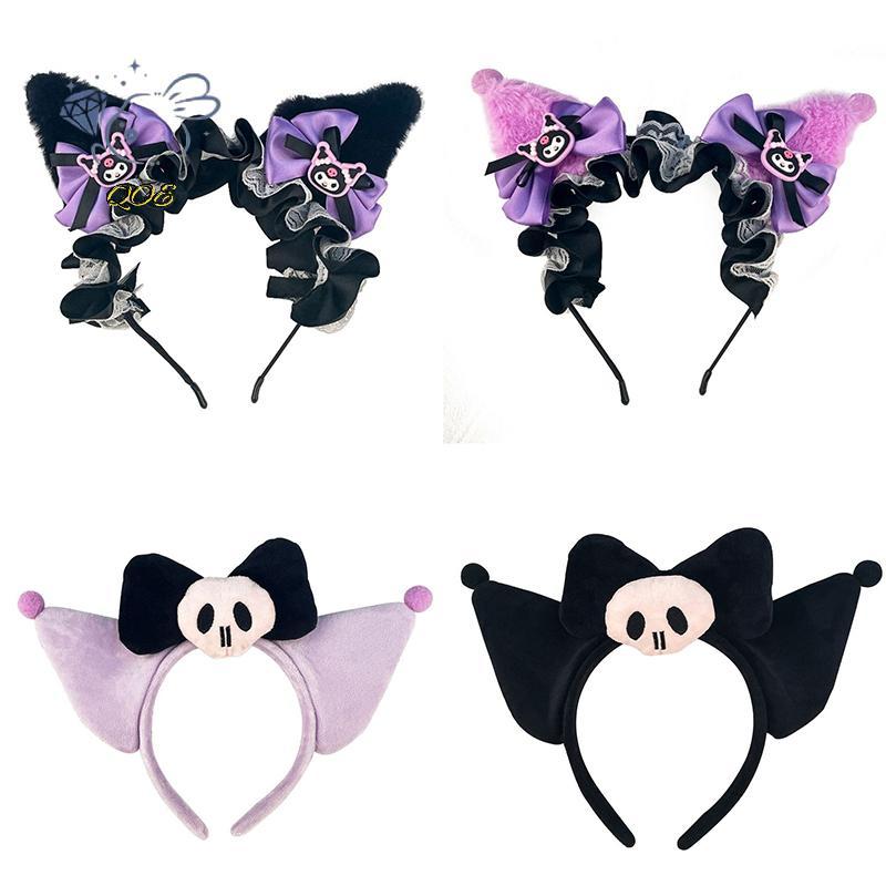 [QOE] Sanrio Kuromi Princess Hair Band น่ารักการ์ตูนคอสเพลย์ Skull Hair Hoop สําหรับผู้หญิงเทศกาลฮาโ
