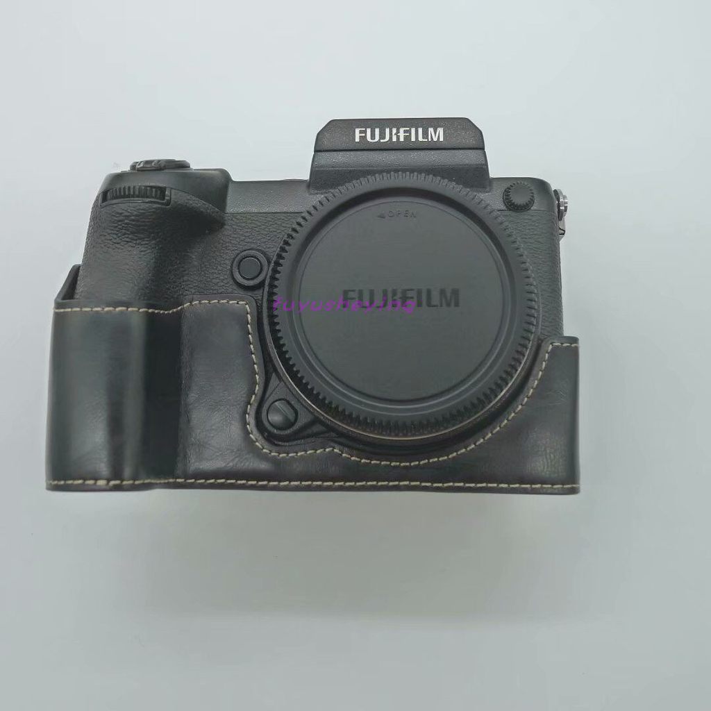 เหมาะสําหรับฐานกระเป๋ากล้อง Fuji GFX50S GFX50S II GFX50R GFX100S ครึ่งฝาครอบซองหนังป้องกัน