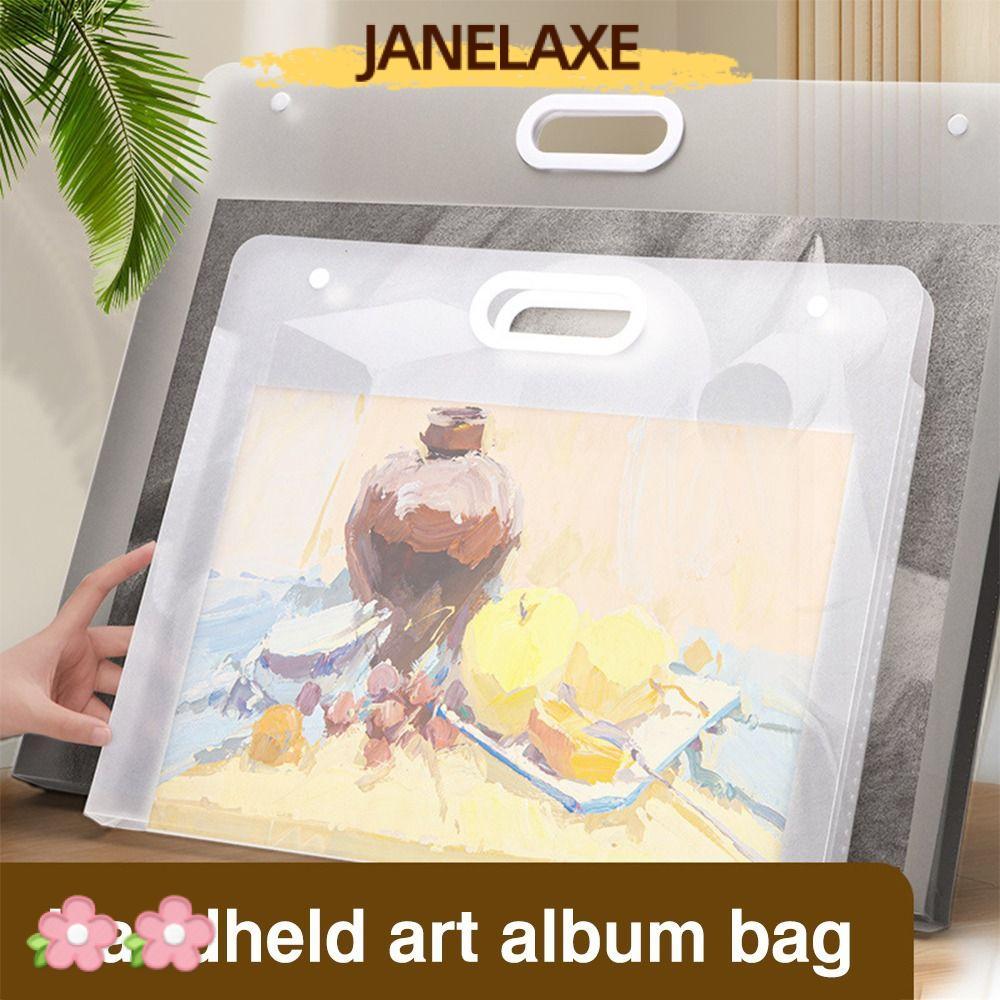 JANELAXE932JN แฟ้มโฟลเดอร์,กันน้ําแบบพกพาภาพวาดถุงเก็บกระดาษ,คุณภาพสูง 4K/8K/16K A2/A3/A4 อัลบั้มรูป