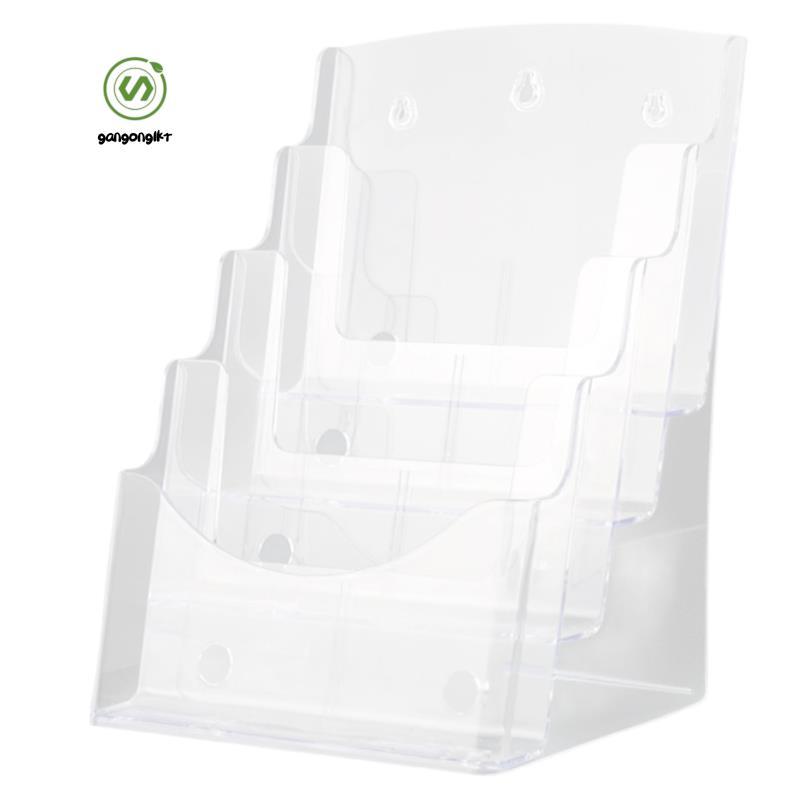 [gangong1kr]A5 อะคริลิค Brochure Display Stand Rack Flyer Holder นิตยสาร Organizer