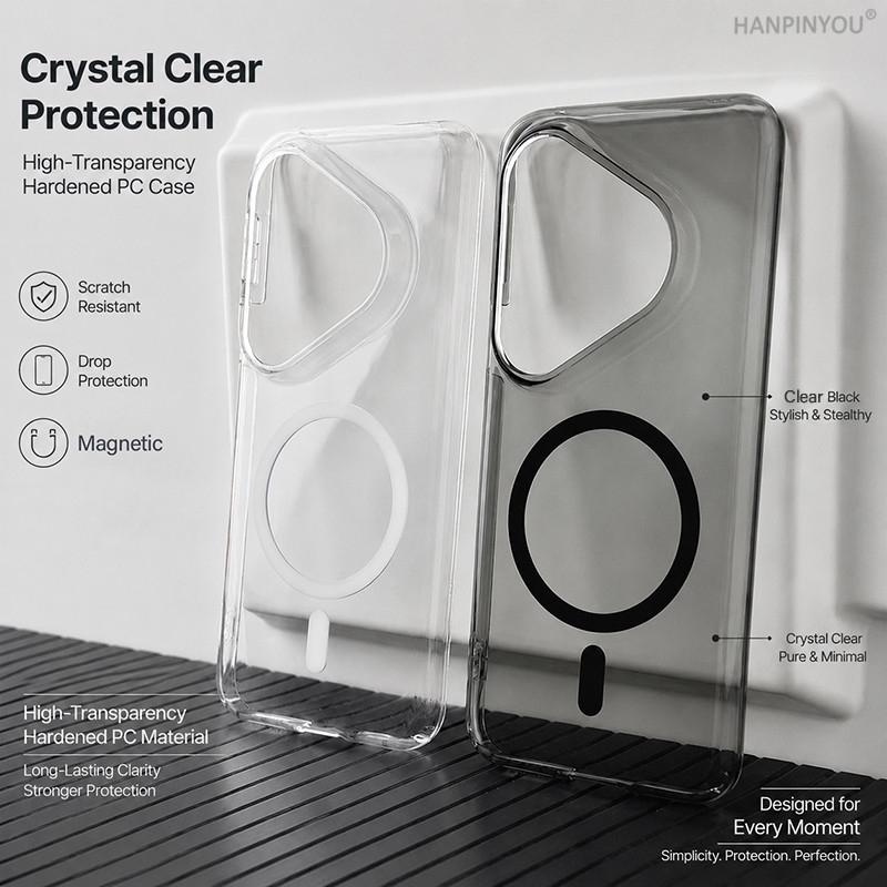 Ultrathin Hardened PC เคสโทรศัพท์แม่เหล็กสําหรับ Huawei Pura 90 Pro Max 80 Ultra Pro Plus กระจกนิรภัย Anti-Scratch กันกระแทก Slim ฝาครอบ Shell