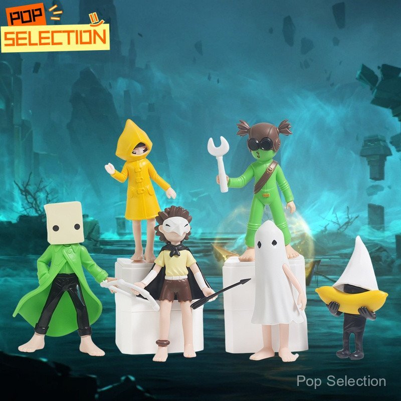 6 ชิ้น/เซ็ต 8-10 ซม. Little Nightmares เกมรูปยืนตําแหน่งหก Nomes Seven Mono The Lady รุ่น Q PVC Acti