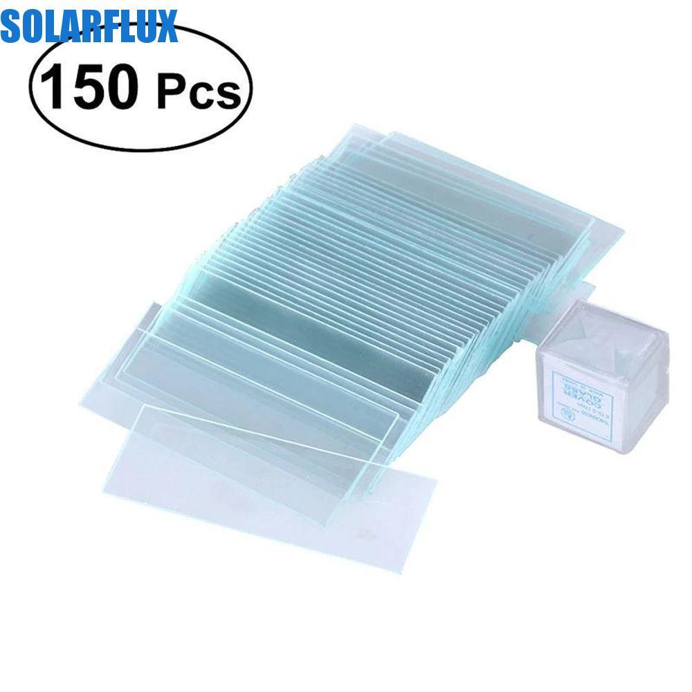 SOLARFLUX กล้องจุลทรรศน์สไลด์สําหรับเด็กนักเรียนสไลด์โปร่งใสเปล่าสําหรับตัวอย่างอุปกรณ์เพื่อการศึกษาแบบใช้ซ้ําได้ฝาครอบแก้ว