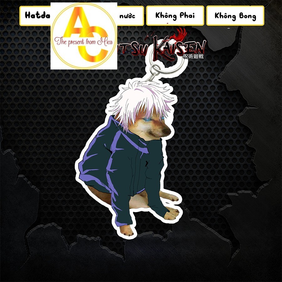 พวงกุญแจ Cheems meme พร้อมตัวละคร cheems Gojo พวงกุญแจน่ารัก jujutsukaisen ตลก พวงกุญแจสุนัข