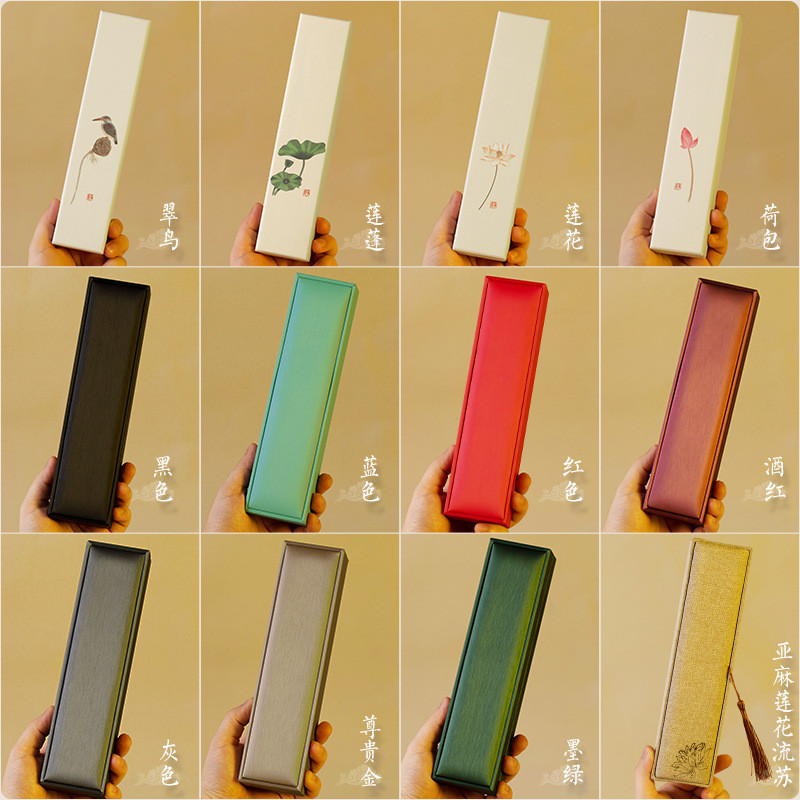Retro Hairpin กล่องสี่เหลี่ยมสีทึบของขวัญกล่องสร้อยคอสร้อยข้อมือของขวัญกล่องของขวัญไม้ Hairpin เครื่