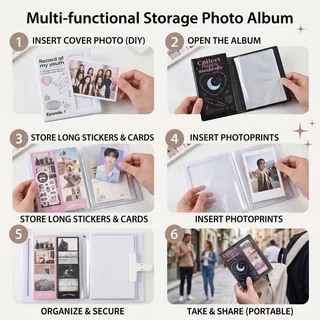 อัลบั้มรูป ที่เก็บการ์ด ขนาด12*15.5CM มี20หน้า กันรอย เก็บรูปถ่ายไอดอล สไตล์เกาหลี ของขวัญวันเกิด