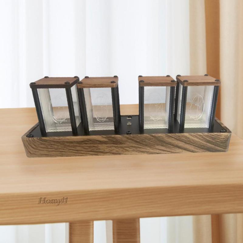 [Homyl1] RGB Led Nixie Tube Clock ไฟกลางคืนนาฬิกาปลุกดิจิตอลโต๊ะข้างเตียงตกแต่งสําหรับโฮมออฟฟิศ