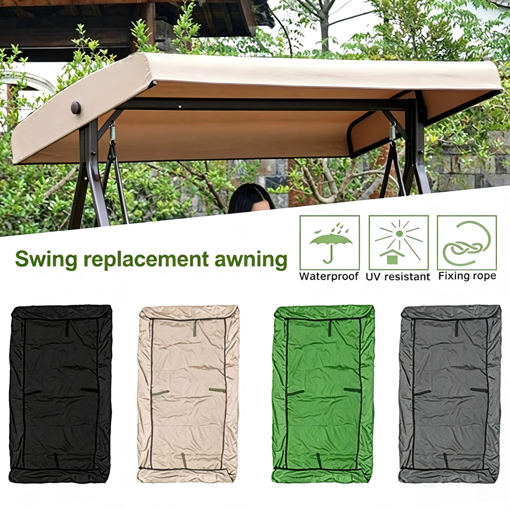 190T สวนกลางแจ้ง Swing Canopy เปลี่ยนฝาครอบด้านบน, กันน้ํา Sun Shade Porch Swing หลังคา Multiple ขนาด & 4 สีเสริม