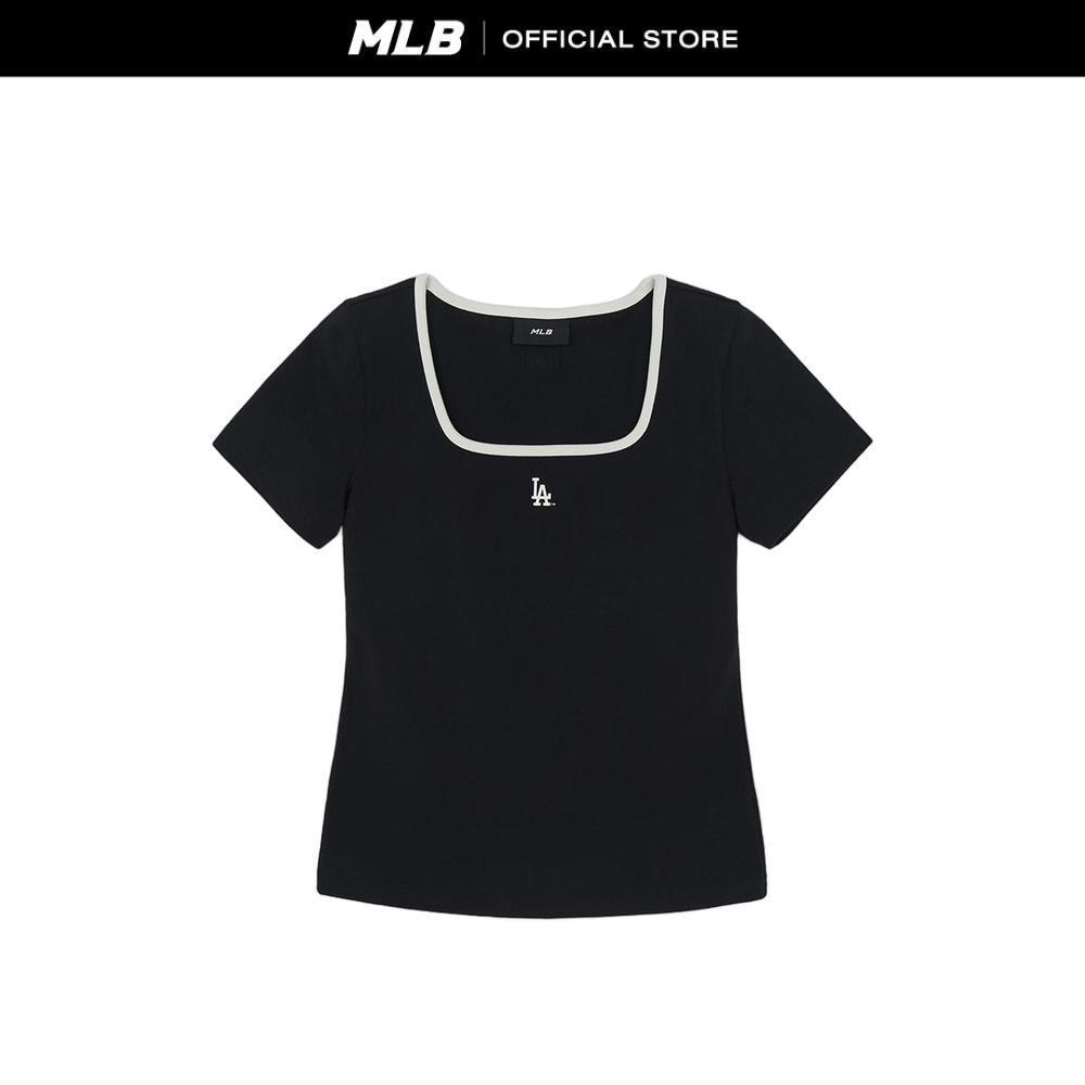 MLB เสื้อยืด ผู้หญิง Basic Squar Neck Slim Fit T-Shirts รุ่น 3FTSB7363 07BKS สีดำ