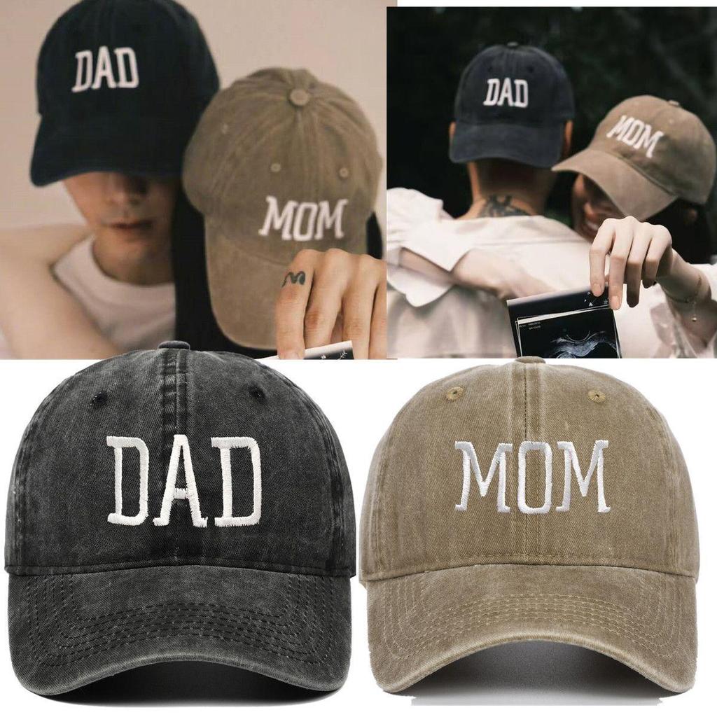 DAD MOM หมวกเบสบอลปักลาย Retro Casual หมวกบังแดด
