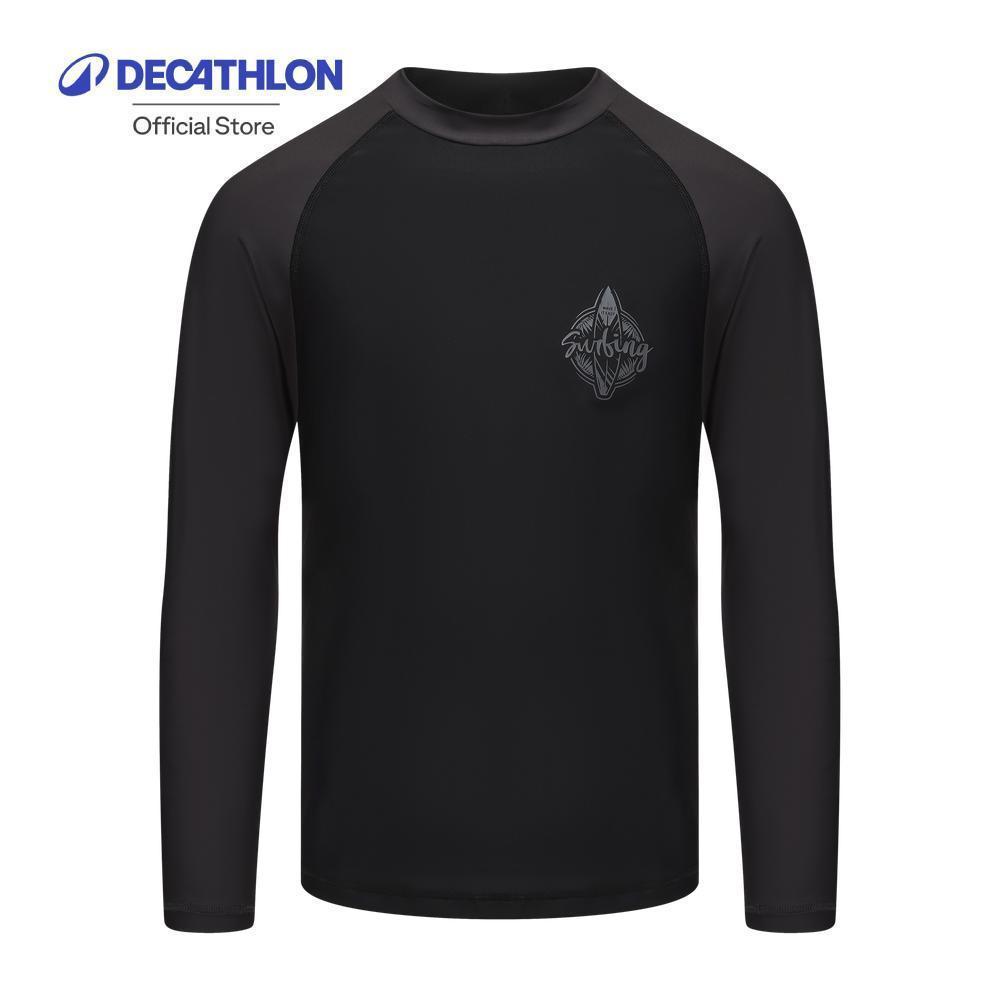 Decathlon Men’S Surfing UV Protection Top Brush เสื้อป้องกันรังสียูวีสำหรับผู้ชายใส่โต้คลื่น - Blue/Wave