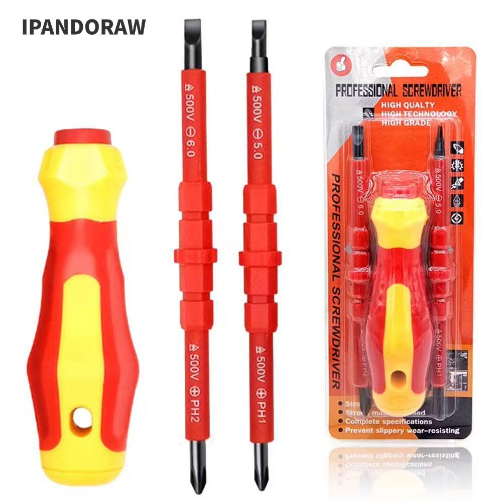 IPANDORAW 3 ชิ้น/เซ็ต Slotted Cross ไขควงบิต, PH1 PH2 ฉนวน Magnetlc อเนกประสงค์ไขควง, 3-In-1 Repaire Nutdrivers มือเครื่องมือมือสกรูไดร์เวอร์