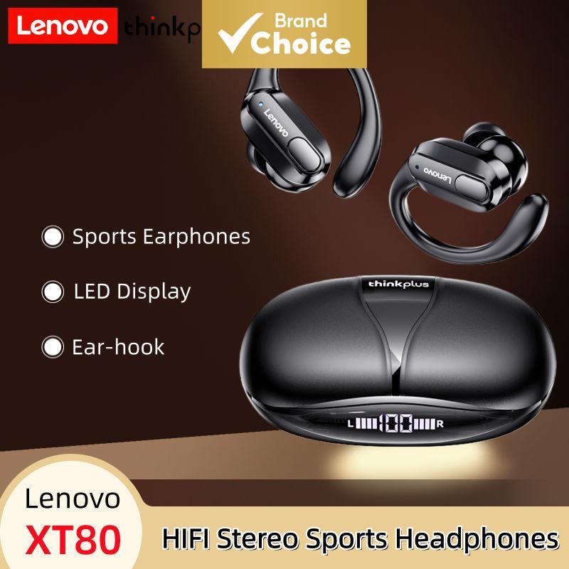 หูฟังกีฬาไร้สาย Lenovo XT80 ชุดหูฟังสเตอริโอลําโพงบลูทูธ TWS กันน้ํา พร้อมจอแสดงพลังงาน LED หูฟังเอียร์บัดสําหรับสมาร์ทโฟน