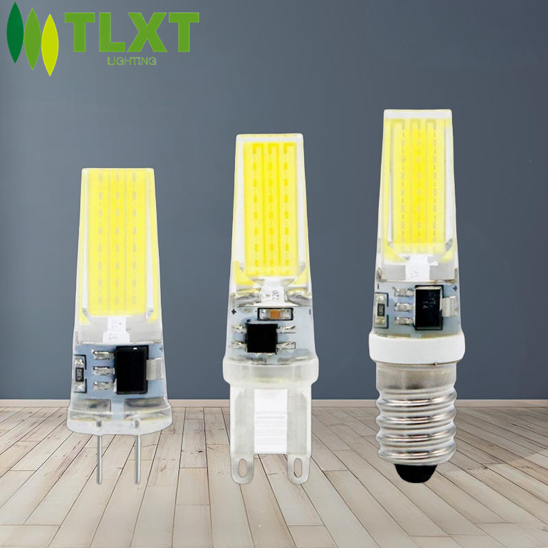 TLXT หลอดไฟ LED หรี่แสงได้ COB G9 G4 E14 5W 220V แสงอุ่น 3000K แสงสีขาว 6000K