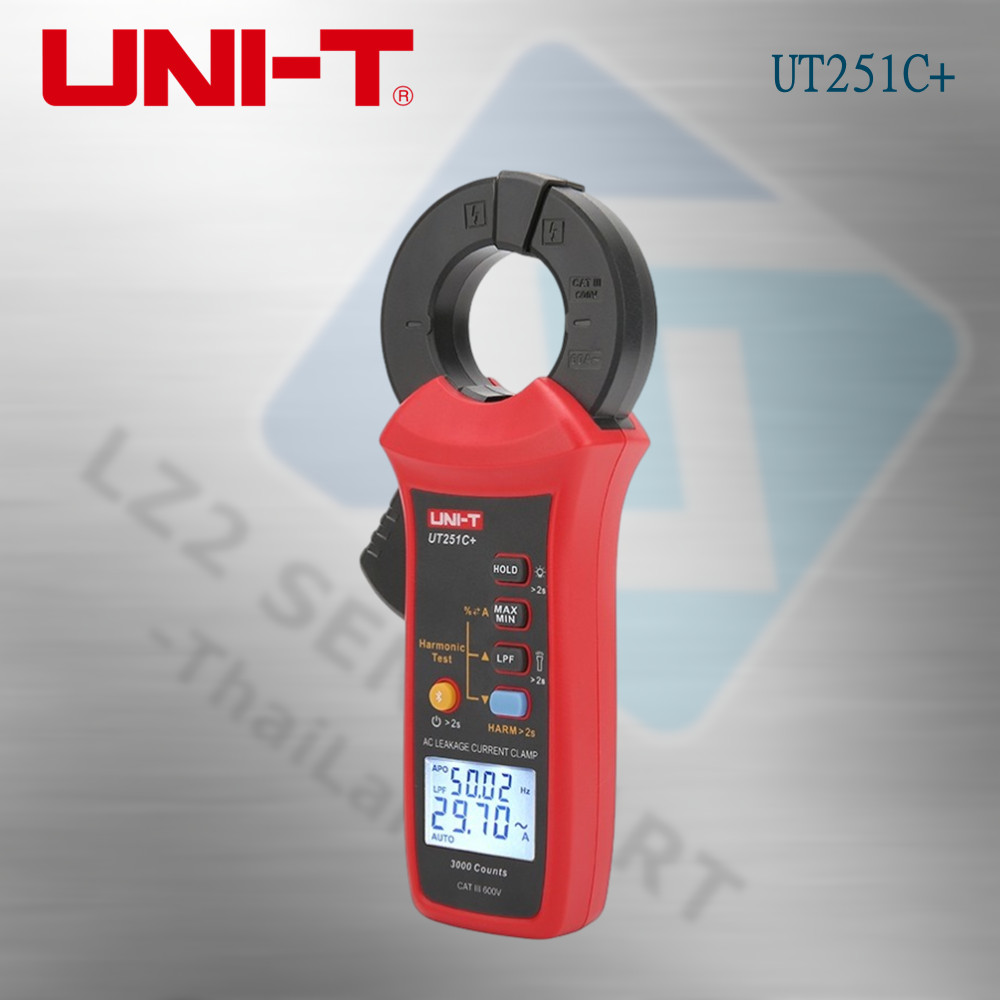 UNI-T UT251C+ AC การรั่วไหลปัจจุบัน Clamp 3mA-60A Harmonic Test Backlight LPF Function AC Leakage Cu