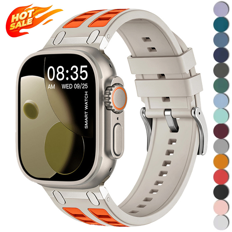 สายซิลิโคนแบบสปอร์ต สําหรับ Apple Watch Series 11/10 ขนาด 46/42 มม. Ultra 3/2/1 ขนาด 49/45/44/41/40 มม. รุ่น 9/8/7/6/SE3/5