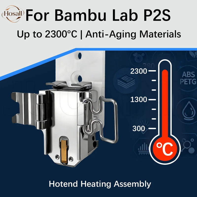 HB Bambulab P2S Hotend ความร้อนเครื่องทําความร้อนตลับหมึก Thermistor Zirconia Hot End ส่วนประกอบ Ext
